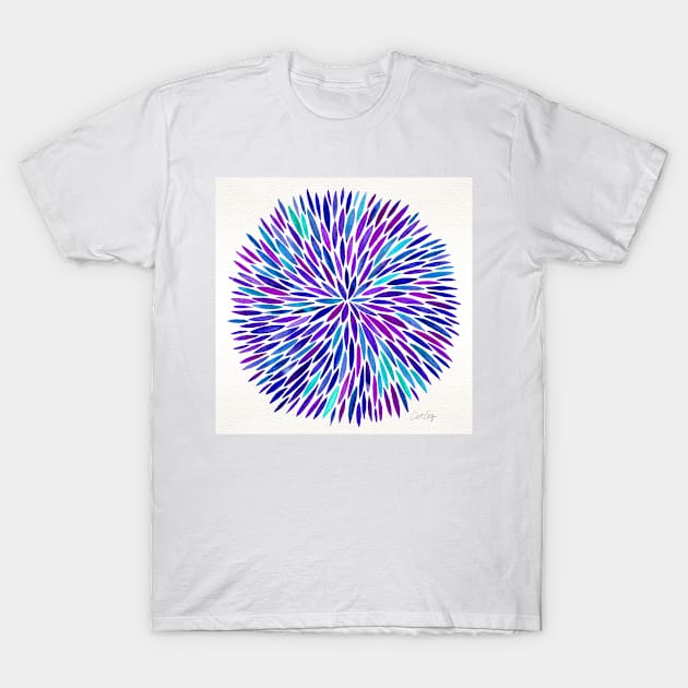 Purple Water Color Burst T-Shirt by CatCoq